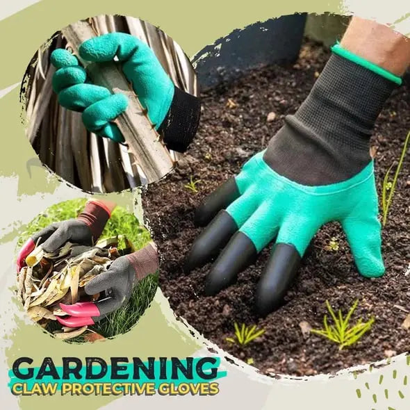 1 Pair of Garden Gloves with Claws – Planting Without Tools