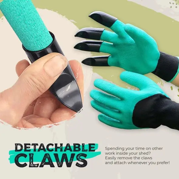 1 Pair of Garden Gloves with Claws – Planting Without Tools
