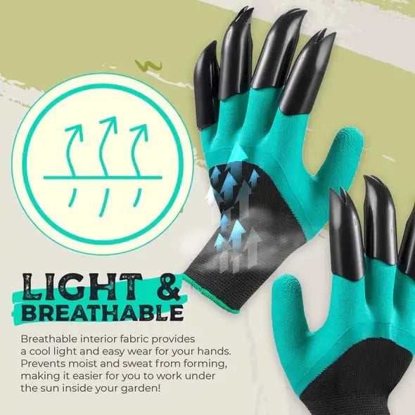 1 Pair of Garden Gloves with Claws – Planting Without Tools