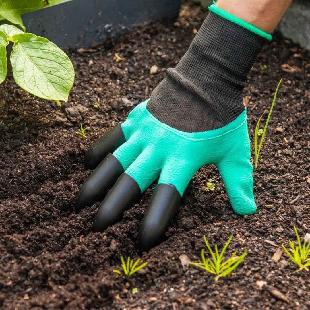 1 Pair of Garden Gloves with Claws – Planting Without Tools