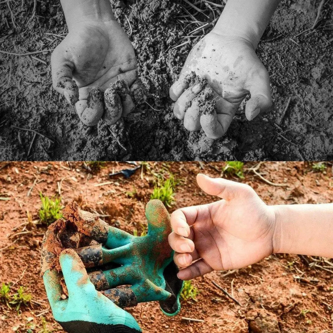 1 Pair of Garden Gloves with Claws – Planting Without Tools