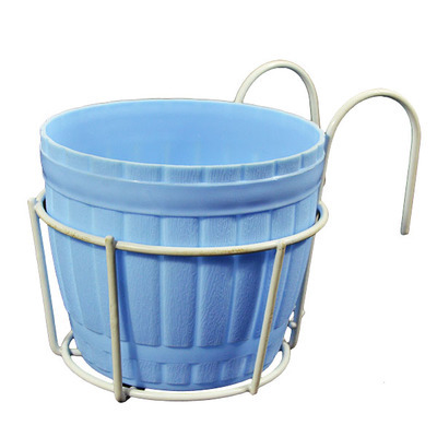 Practical plant pot holder with stable metal frame for balcony and terrace