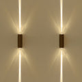 Metal rectangular wall lamp Simple style 2 lights black surface wall lamp in warm/white lighting for hotel