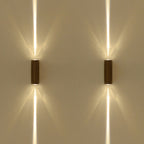 Metal rectangular wall lamp Simple style 2 lights black surface wall lamp in warm/white lighting for hotel
