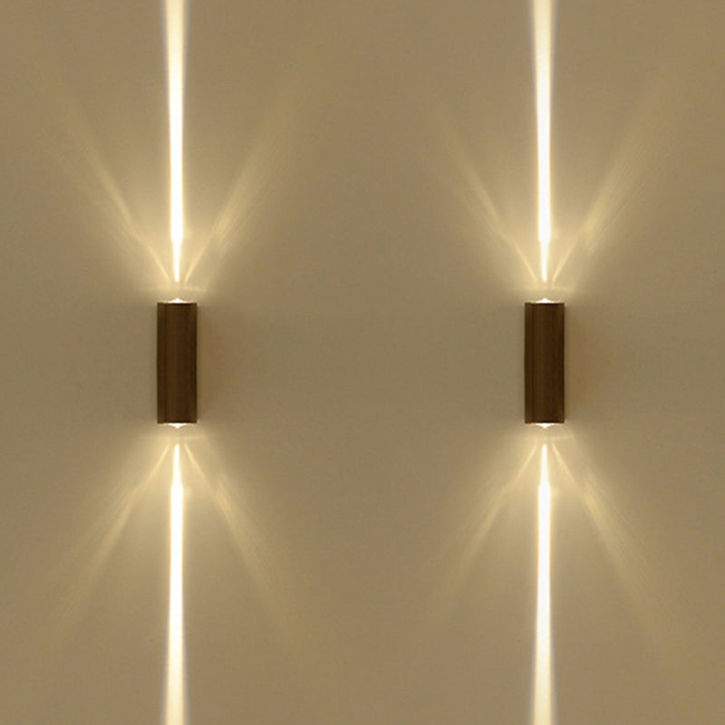 Metal rectangular wall lamp Simple style 2 lights black surface wall lamp in warm/white lighting for hotel