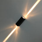 Metal rectangular wall lamp Simple style 2 lights black surface wall lamp in warm/white lighting for hotel