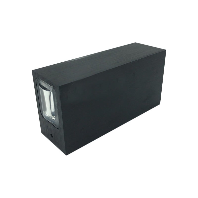 Metal rectangular wall lamp Simple style 2 lights black surface wall lamp in warm/white lighting for hotel