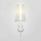 Tapered Wall Sconce Lighting Contemporary Fabric White/Black/Silver LED Wall Lamp, 6"/8"/10" Ø