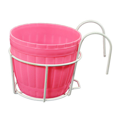 Practical plant pot holder with stable metal frame for balcony and terrace