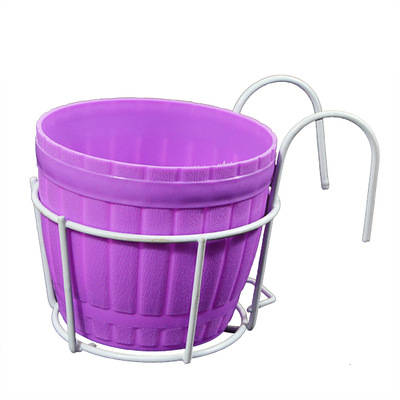 Practical plant pot holder with stable metal frame for balcony and terrace