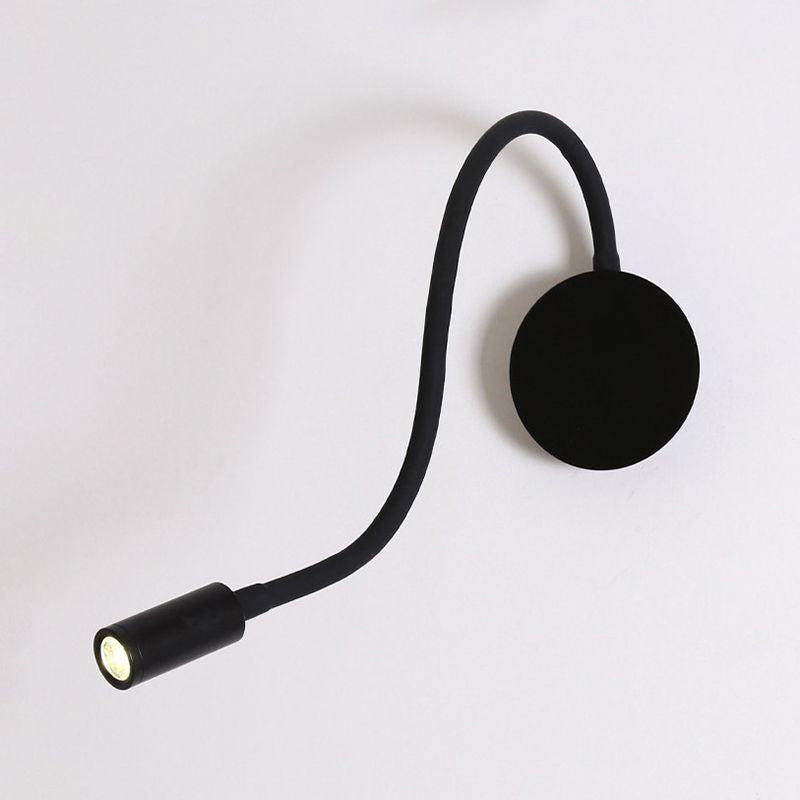 Adjustable Cylinder Reading Lamp Wall Lamp Contemporary Silicone and Metal LED Black/White Wall Lamp