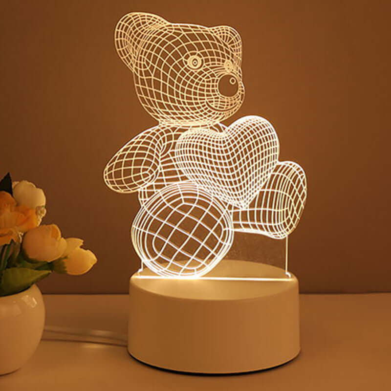 3D Lamp Acrylic USB LED Night Lights Neon Lights Lamp Christmas Decorations for Room Decoration Valentine's Gifts