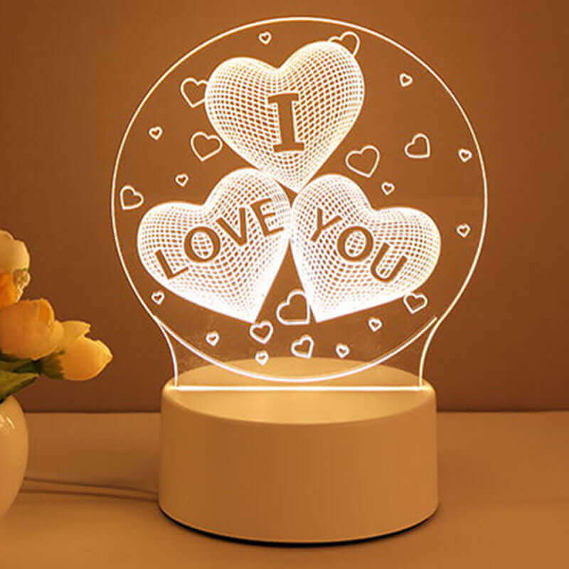 3D Lamp Acrylic USB LED Night Lights Neon Lights Lamp Christmas Decorations for Room Decoration Valentine's Gifts