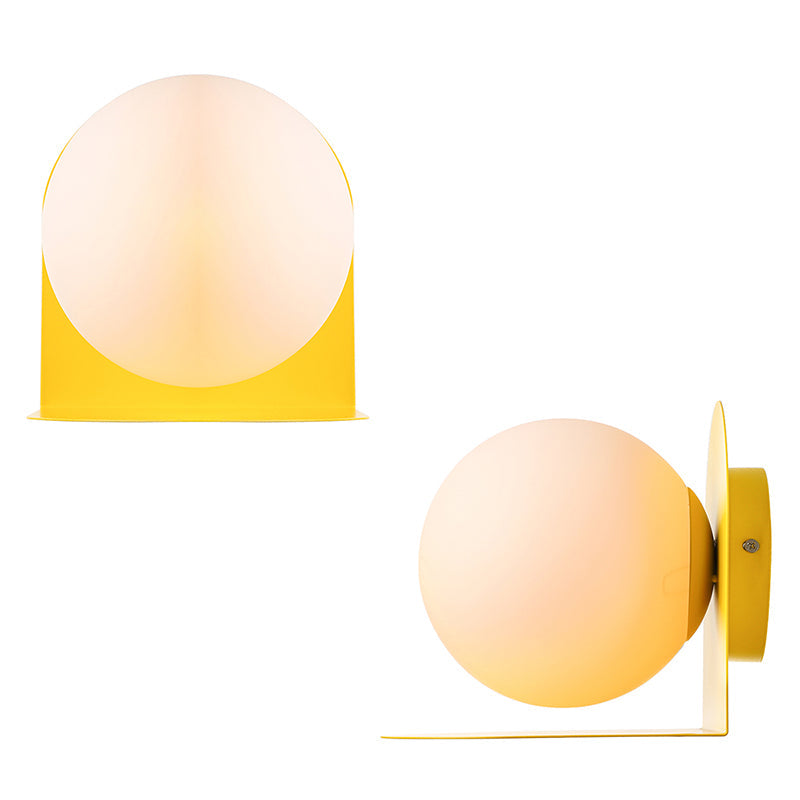 White Globe Wall Lamp Nordic Style Frosted Glass Wall Lamp for Study Room Children's Room