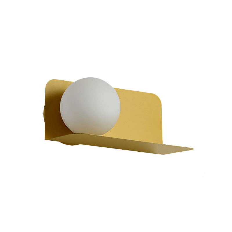 White Globe Wall Lamp Nordic Style Frosted Glass Wall Lamp for Study Room Children's Room