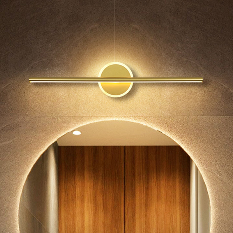Metallic linear and round wall lamp minimalism LED wall lamp lighting in gold, 16"/23.5"/31.5" wide