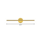 Metallic linear and round wall lamp minimalism LED wall lamp lighting in gold, 16"/23.5"/31.5" wide