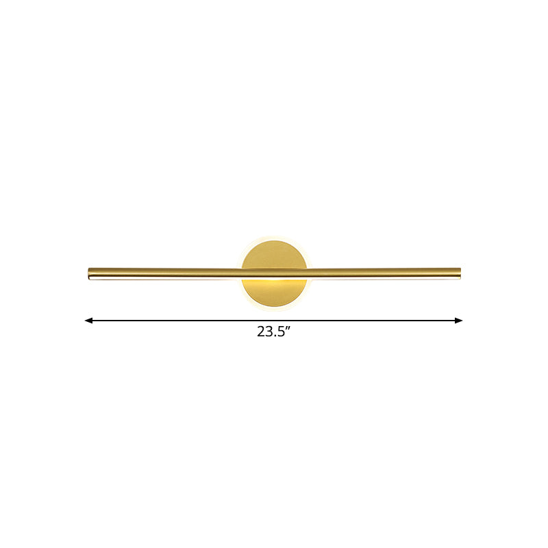 Metallic linear and round wall lamp minimalism LED wall lamp lighting in gold, 16"/23.5"/31.5" wide
