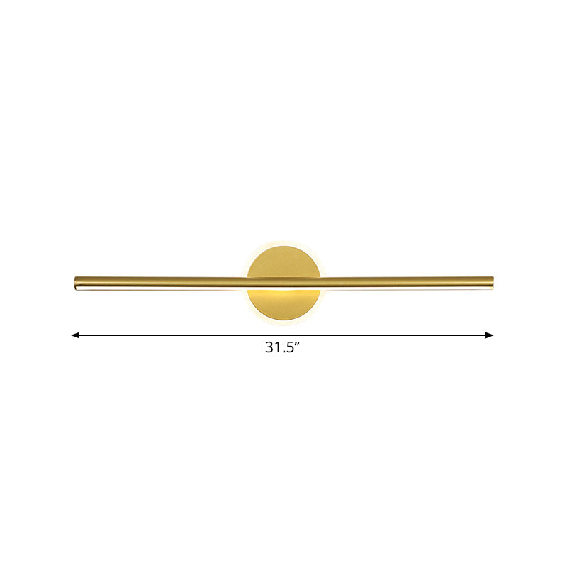 Metallic linear and round wall lamp minimalism LED wall lamp lighting in gold, 16"/23.5"/31.5" wide