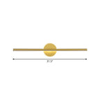 Metallic linear and round wall lamp minimalism LED wall lamp lighting in gold, 16"/23.5"/31.5" wide