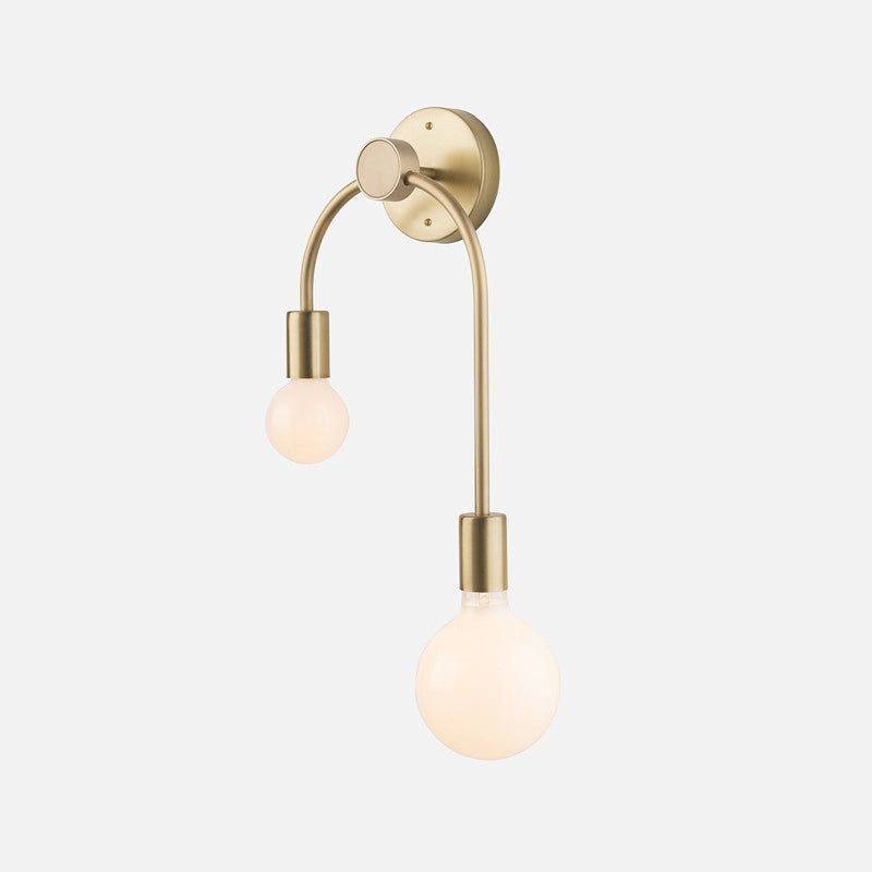Swoop Arm Iron Wall Lamp Wall Mounted Minimalist 2-Light Black/Gold Wall Lighting with Free Lamp Design