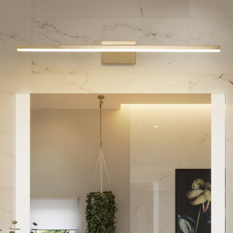 16"/21.5" W Metallic streamlined wall lamp simplicity LED gold makeup wall lamp for bathroom