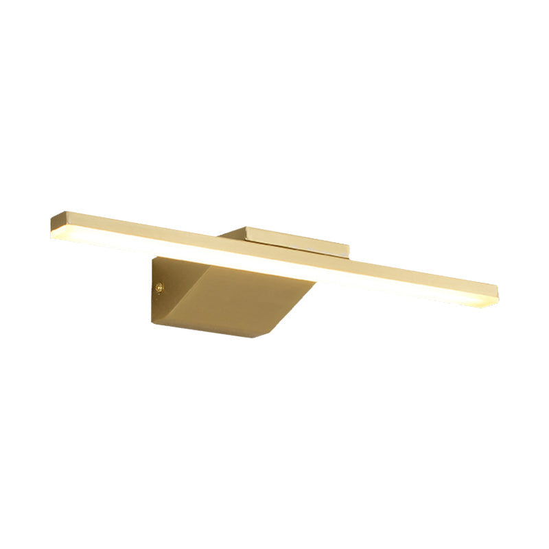 16"/21.5" W Metallic streamlined wall lamp simplicity LED gold makeup wall lamp for bathroom