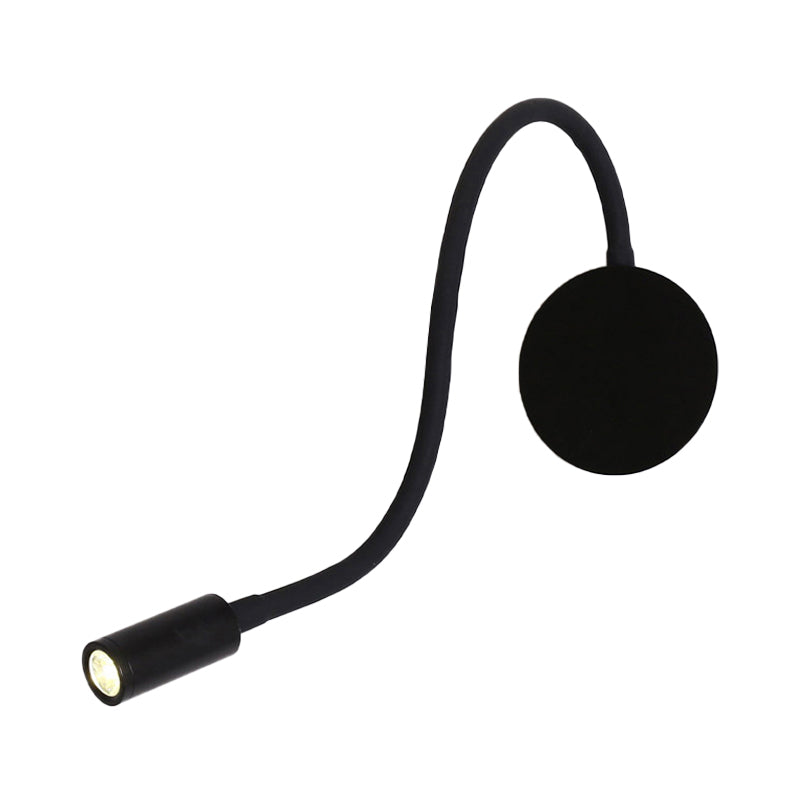 Adjustable Cylinder Reading Lamp Wall Lamp Contemporary Silicone and Metal LED Black/White Wall Lamp