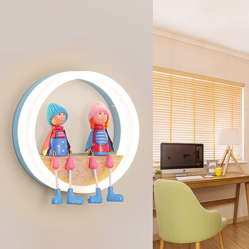 Cartoon Big O Wall Lamp with Coupling Acrylic Wall Lamp for Nursery Restaurant