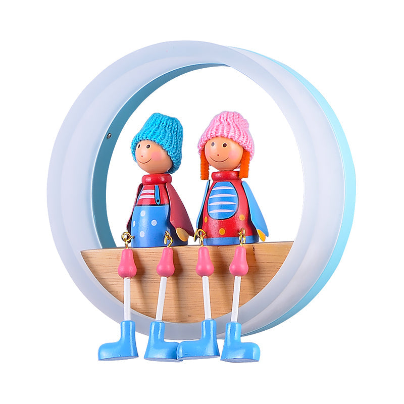 Cartoon Big O Wall Lamp with Coupling Acrylic Wall Lamp for Nursery Restaurant