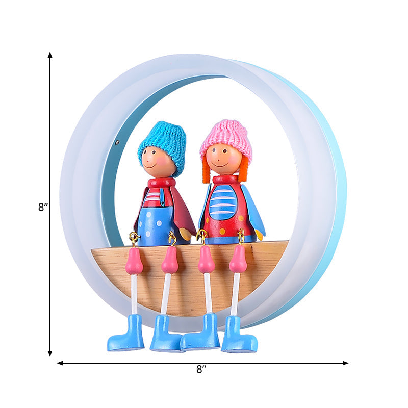 Cartoon Big O Wall Lamp with Coupling Acrylic Wall Lamp for Nursery Restaurant