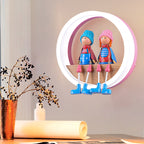 Cartoon Big O Wall Lamp with Coupling Acrylic Wall Lamp for Nursery Restaurant