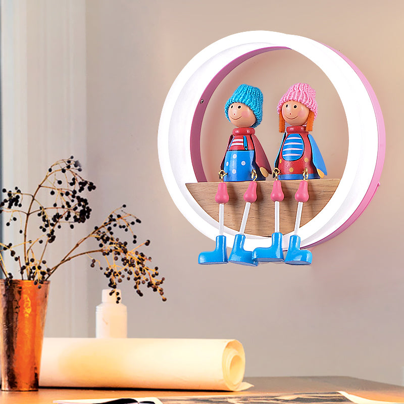 Cartoon Big O Wall Lamp with Coupling Acrylic Wall Lamp for Nursery Restaurant