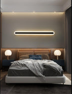 Extended Bar Bedroom Flush Wall Lamp Acrylic 16"/23.5"/31.5" W LED Nordic Wall Lamp in Warm/White Light, Black/White