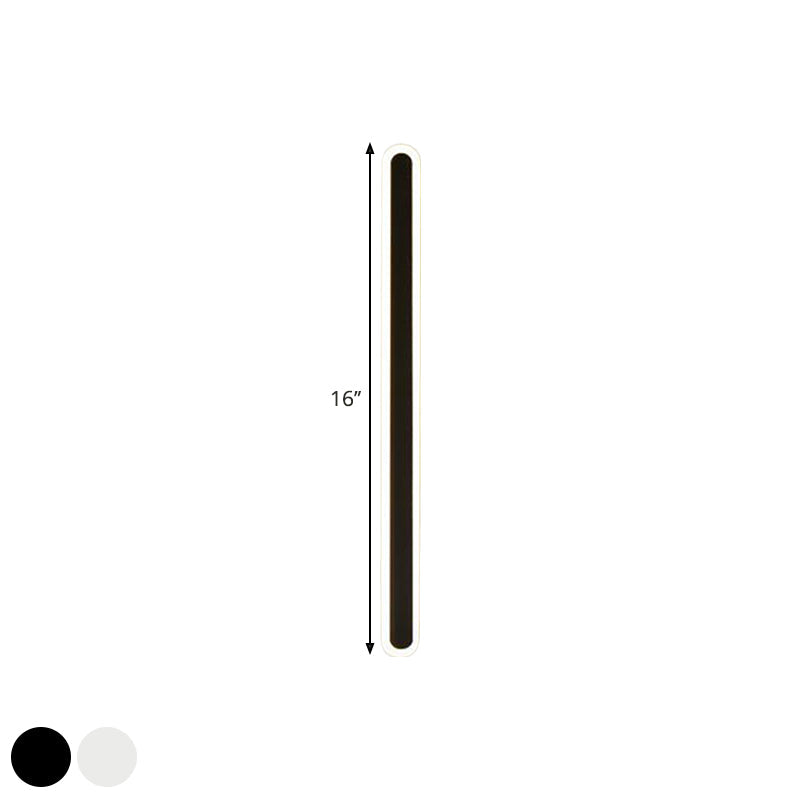 Extended Bar Bedroom Flush Wall Lamp Acrylic 16"/23.5"/31.5" W LED Nordic Wall Lamp in Warm/White Light, Black/White