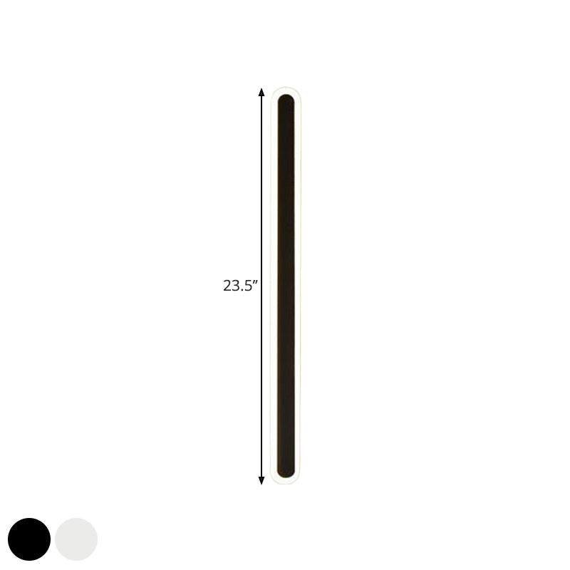 Extended Bar Bedroom Flush Wall Lamp Acrylic 16"/23.5"/31.5" W LED Nordic Wall Lamp in Warm/White Light, Black/White