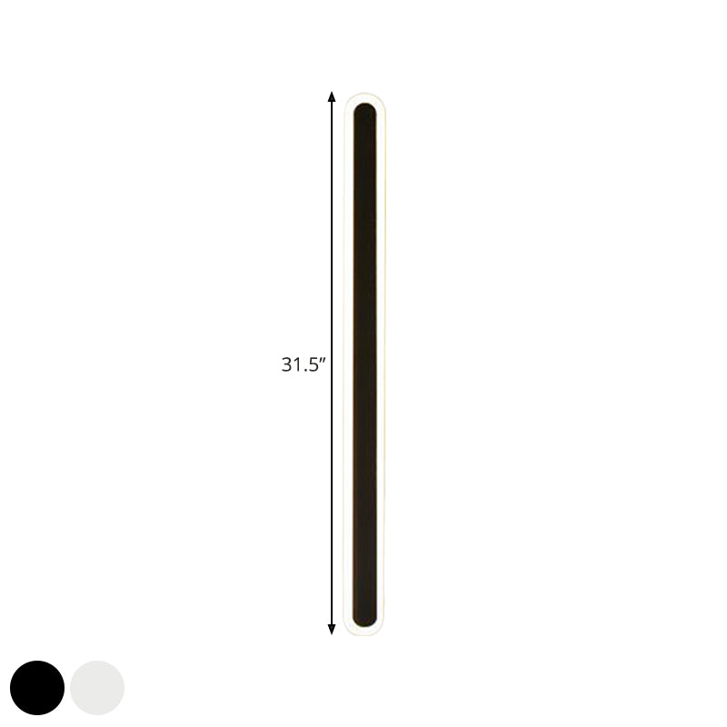 Extended Bar Bedroom Flush Wall Lamp Acrylic 16"/23.5"/31.5" W LED Nordic Wall Lamp in Warm/White Light, Black/White
