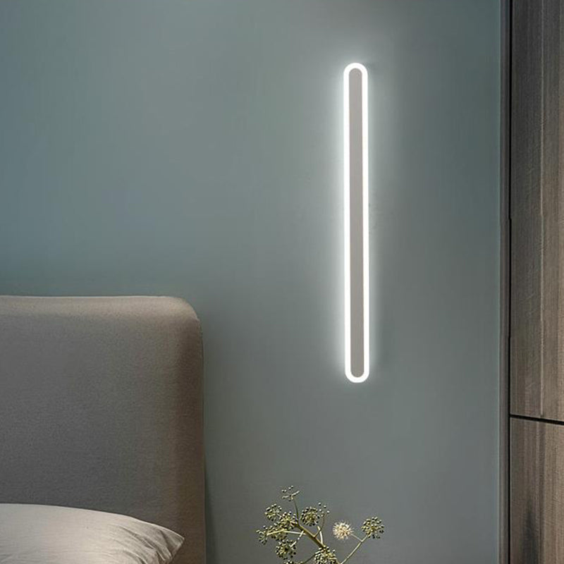 Extended Bar Bedroom Flush Wall Lamp Acrylic 16"/23.5"/31.5" W LED Nordic Wall Lamp in Warm/White Light, Black/White