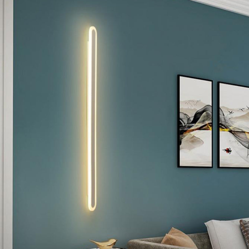 Extended Bar Bedroom Flush Wall Lamp Acrylic 16"/23.5"/31.5" W LED Nordic Wall Lamp in Warm/White Light, Black/White