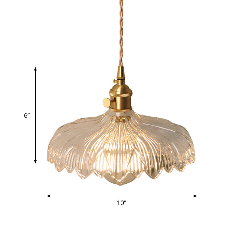 Bowl/Cylinder Nightstand Wall Lighting Antique Clear Prism/Wave Glass 1 Bulb Brass Wall Lamp with Rotary Switch