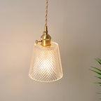 Bowl/Cylinder Nightstand Wall Lighting Antique Clear Prism/Wave Glass 1 Bulb Brass Wall Lamp with Rotary Switch