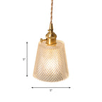 Bowl/Cylinder Nightstand Wall Lighting Antique Clear Prism/Wave Glass 1 Bulb Brass Wall Lamp with Rotary Switch