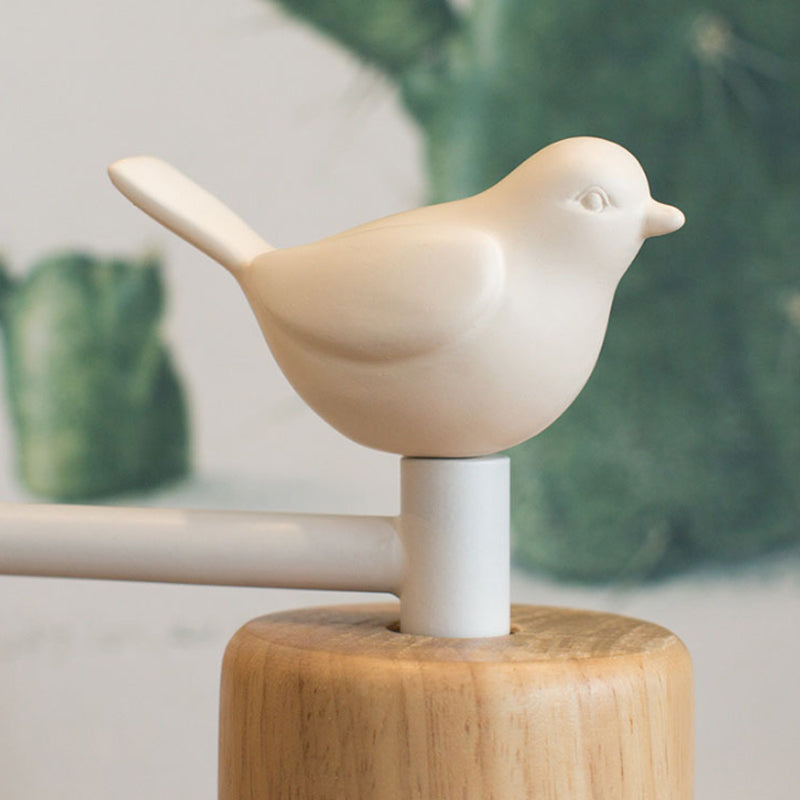 Nordic Style Wall Lamp Dome 1 Light Metal & Wood with Bird for Kids Room