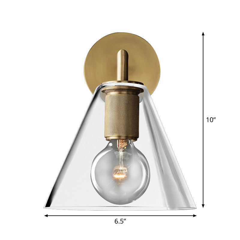 Ribbed wall lamp with arm Postmodern one-light metal/clear glass wall lamp with/without disc/ambient/conical shade