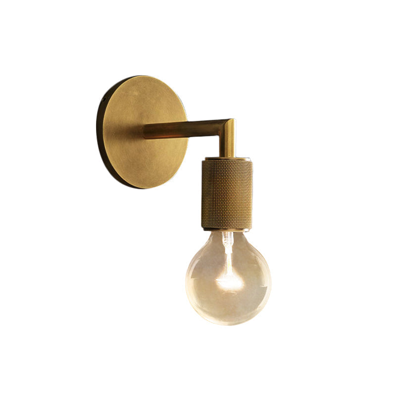 Ribbed wall lamp with arm Postmodern one-light metal/clear glass wall lamp with/without disc/ambient/conical shade