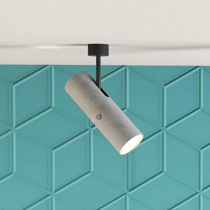 Pipe Clothing Store Wall Light Cement Minimalist LED Wall Lamp in Gray with Swivel Joint