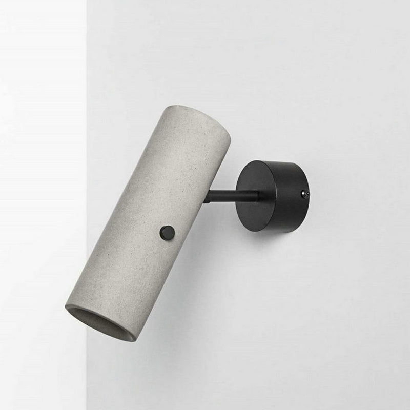 Pipe Clothing Store Wall Light Cement Minimalist LED Wall Lamp in Gray with Swivel Joint