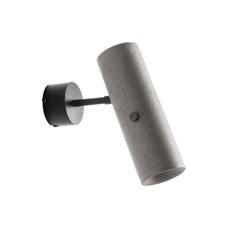 Pipe Clothing Store Wall Light Cement Minimalist LED Wall Lamp in Gray with Swivel Joint