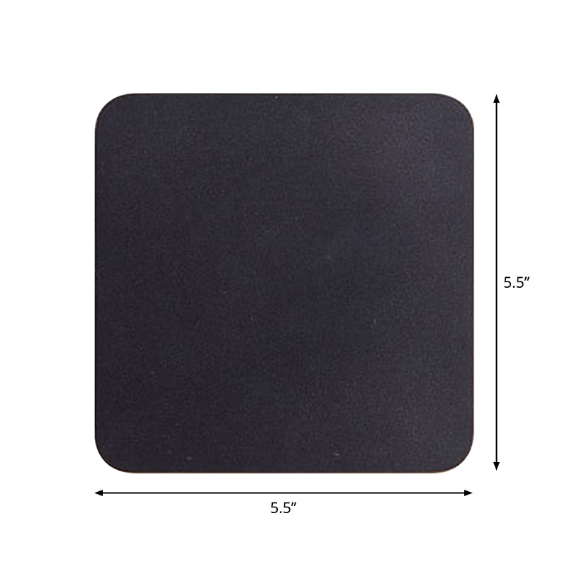 Round/Rectangular Flush Mount Wall Lamp Minimalist Aluminum Corridor LED Wall Lamp in Black