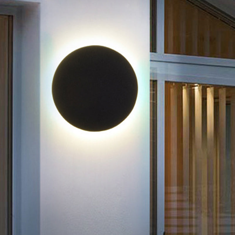 Round/Rectangular Flush Mount Wall Lamp Minimalist Aluminum Corridor LED Wall Lamp in Black